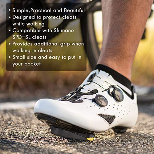 NAACOO Bike Cleats Compatible with Shimano SPD-SL SM-SH Cleats- Indoor Outdoor Peleton Spin Cycling Pedals Cleat & Road Bike Bicycle Clips Set-Self-Locking (6° Cleat Covers Set) - Thumbnail 5