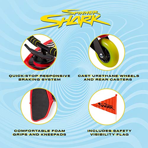 GOMO Spinner Shark Drifting Kneeboard - Scooter Board with Casters for Kids (Red - 1pc) - Thumbnail 3