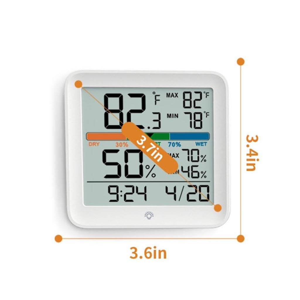 Multi Functional Color Screen Purpose Temperature and Humidity Large Screen Indoor Thermometer 3.6in*3.4in