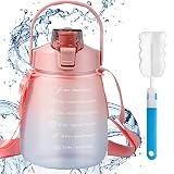 Marcador de tiempo y medición de capacidad: mantenerse hidratado es un truco fácil para ayudarte a mantenerte saludable, simplemente bebe hasta donde indica el tiempo. Y la medición te permite saber la capacidad que queda de la botella en cualquier momento.