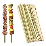 200 Pcs 6inch Natural Green Flat Wide bamboo kabob skewers for grilling Fruit Sticks Cocktail Picks Kebabs appetizers Barbecue Kababs Party wooden Paddle kabobs mini Fondue skewers