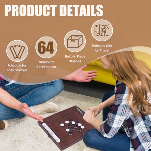 Extguds Juego de Mesa Reversi Plegable de Madera miniatura 5