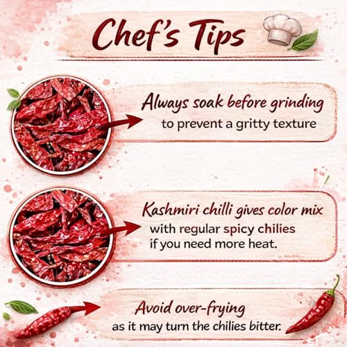 Image of Premium Kashmiri Red Chilli Whole Natural Dry | Lal Mirch Sabut | Sun-Dried, Rich Color & Aroma | Indian Cooking Spice | Herb (400g)