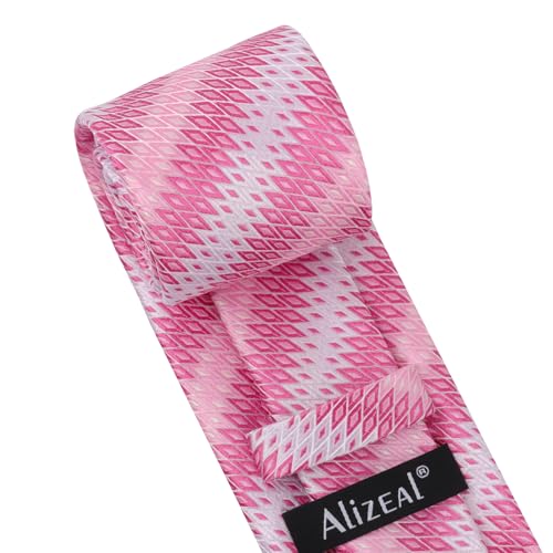 Image of Alizeal Mens 3.15'' Gradient Novelty Pattern Tie Set with Pocket Square Casual Color Tie Set