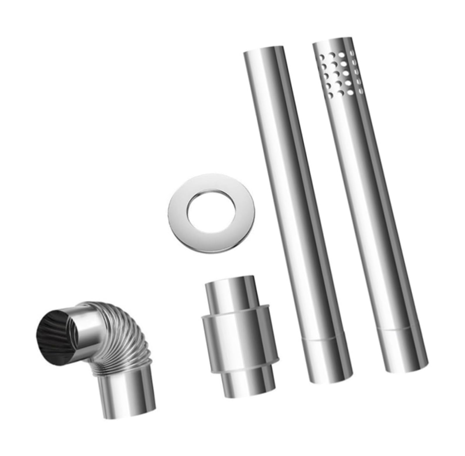 Kit de tubo de chimenea for calentador de agua a gas de acero inoxidable con tubo perforado, tubo recto y válvula de retención for ventilación