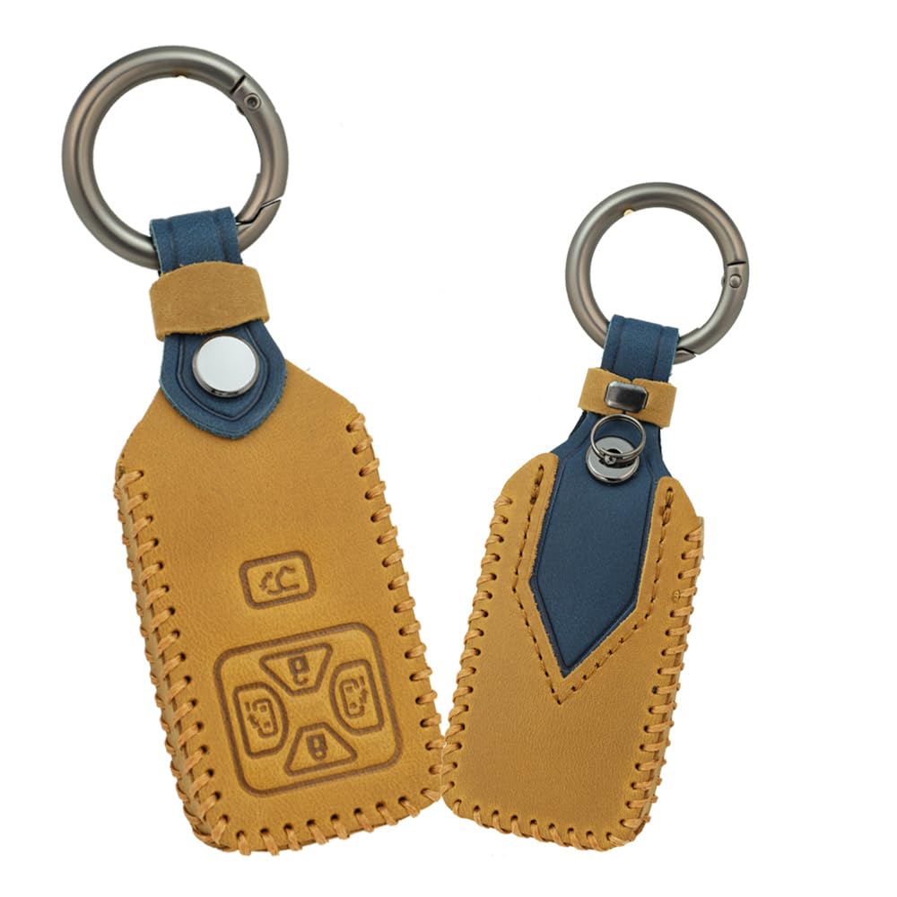 Toyota Smart Key Case, Key Cover, Stylish, Textured, Luxury Key Holder, 5 Buttons, Toyota Estima, Noah, Voxy 60/70 Series, Vellfire Remote Control Key Case, For Cars, Crazy-horse Leather, Genuine 5 Button - Brown