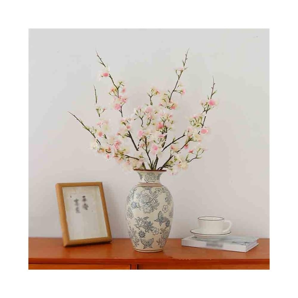 Z4T8M2K6G5 Artificial floral arrangement Simulation Flower Peach Blossom Branch Fake Arrangement Living Room Home Dining Table