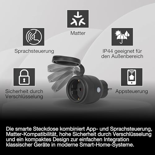 OSRAM SMART+ WiFi Matter Außensteckdose Plug 16A 3680W IP44 – Ansicht 3