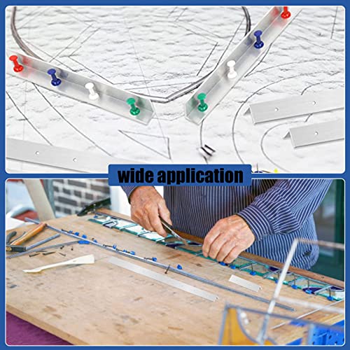 Glarks 72 Stück 7,6 cm, 15,2 cm, 30,5 cm, Buntglas-Zubehör, Layout-Block-System mit gemischten Farben, Werkzeug-Set für Buntglasscheiben, Basteln (3/6/30,5 cm)