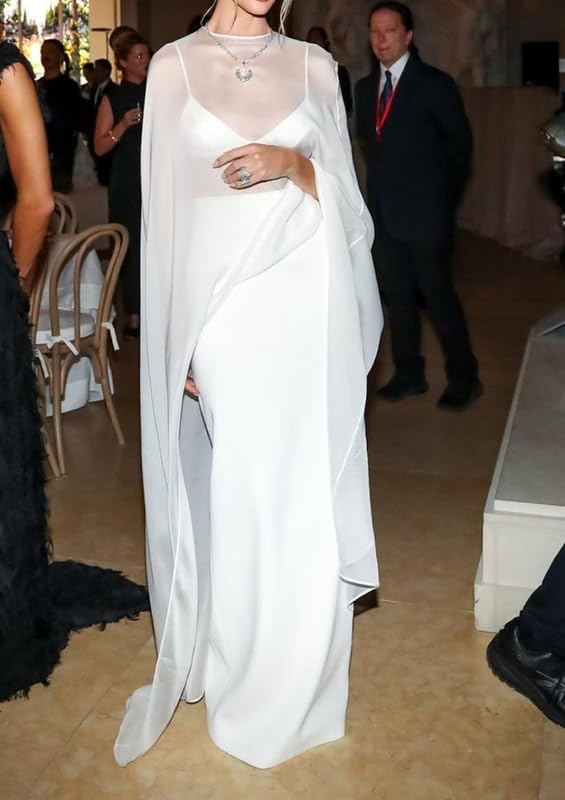 Women Chiffon Shawls Capelet for Evening Dresses Mesh Sheer Poncho Cape Top Bridal Asymmetrical Draped Shawl Capelets - Image 4