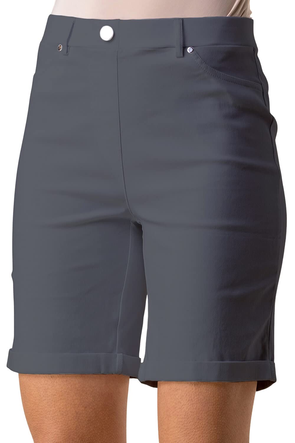 Roman Turn Up Stretch Shorts - Dark Grey