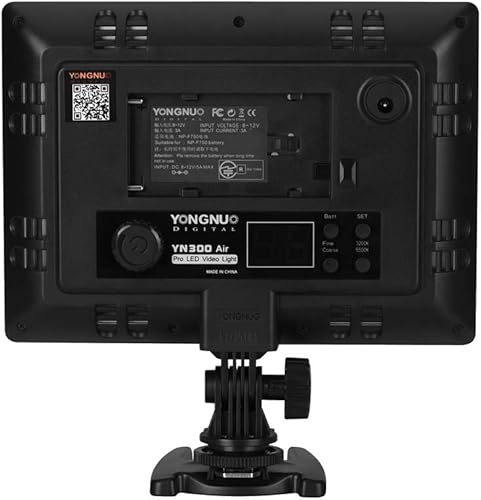 Miniatura 6 de YONGNUO YN300 Air - Luz de video para cámara LED, con temperatura de color ajustable 3200K-5600K, para Canon Nikon Pentax Olympus Samsung Negro