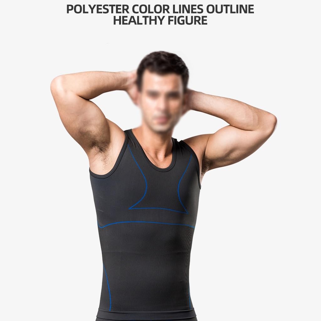 HLTYGWX Nahtloser Body zur Bauchkontrolle, formender Body für Herren, Taillentrainer, Shapewear, Tanktop in Übergröße