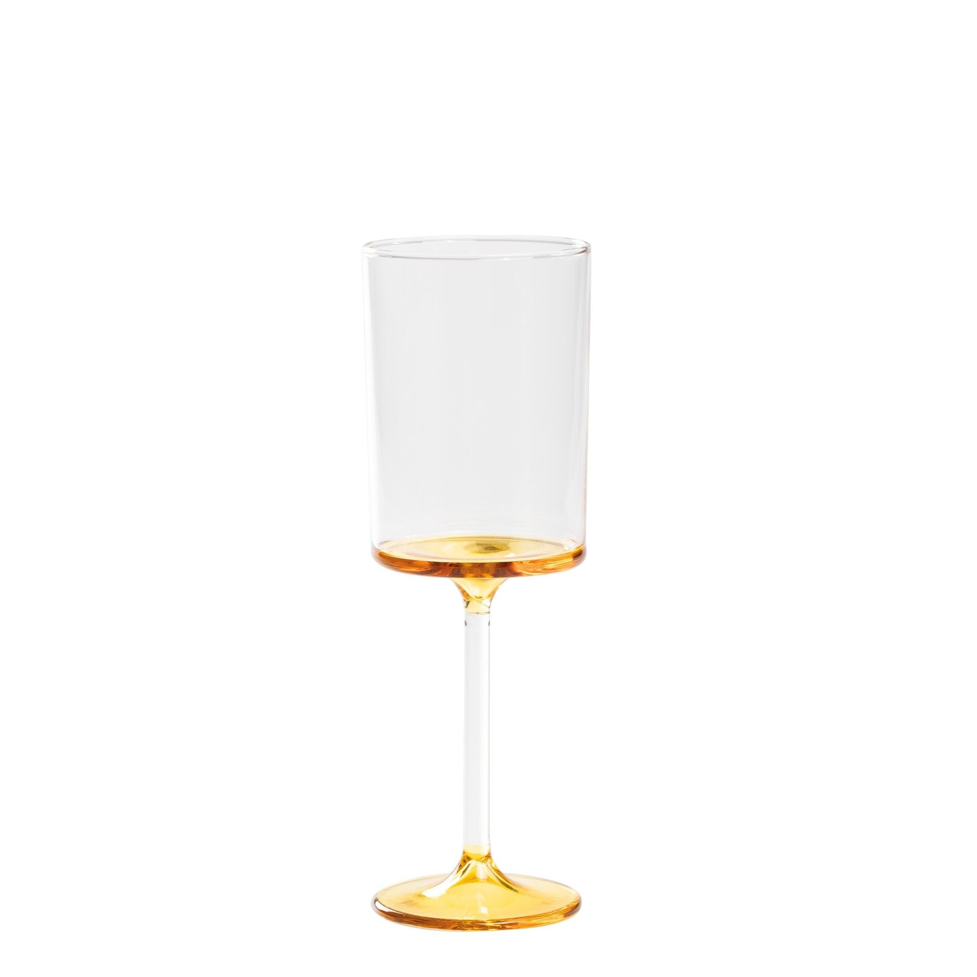 Verres à vin blanc en verre borosilicaté soufflé main Zafferano Discobolo