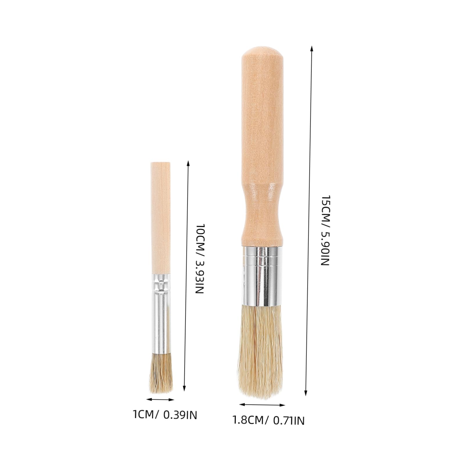 HOMSFOU 2pcs Wooden Handle Kitchen Brush Soft Bristle Pastry Brush for Oil Sauce Spreading Versatile Bbq Baking Tool for Cooking Dyeing Comfortable Grip