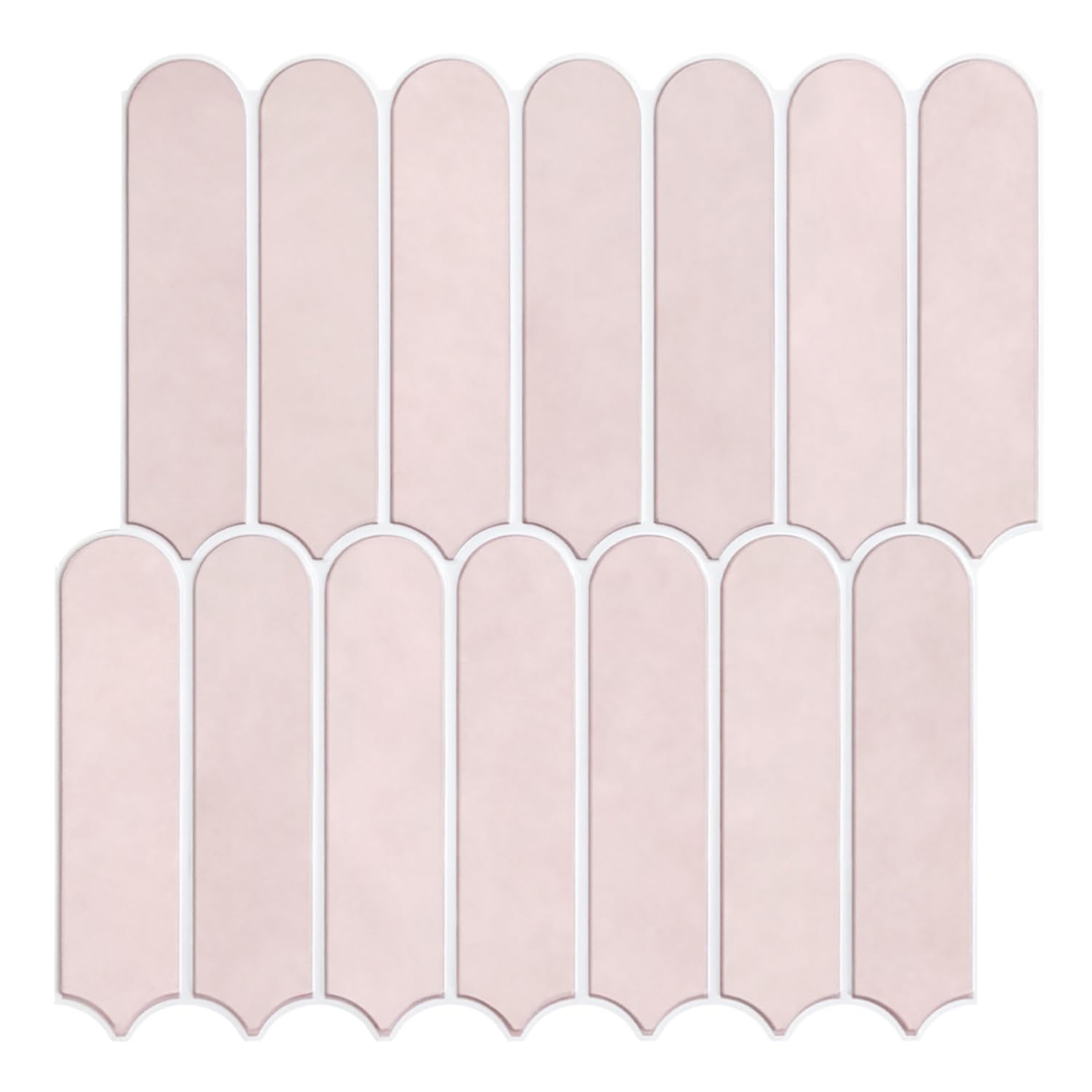 Commomy 10 Pcs 3D Pink Peel and Stick on Tiles - 11'8 x 11'8 Matt UrltraLight PVC Long Fish Scale Self Adhesive Wall Tiles for Kitchen, Bathroom, Living Room, Bedroom, RV