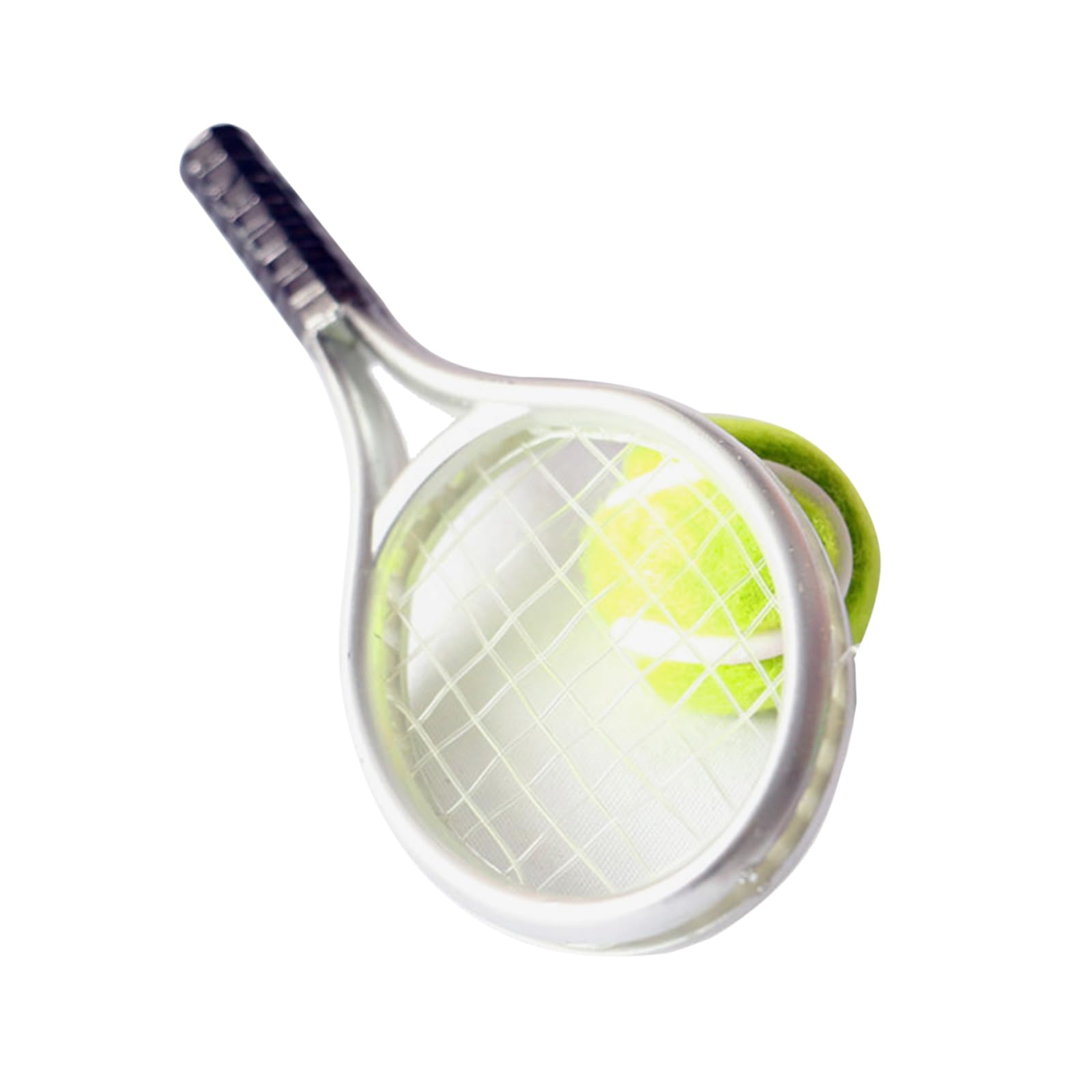 Baby Tennis Model Set Simulation Sports Goods Outdoor Miniature Model Include 1x Tennis 1x Racket