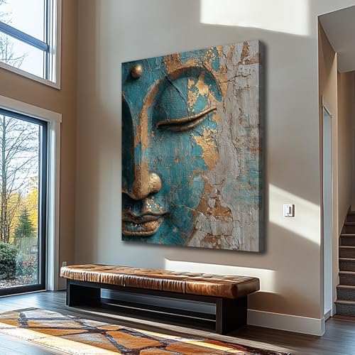 Tableau de Bouddha grand format minimaliste avec cadre pour mur de maison - 4