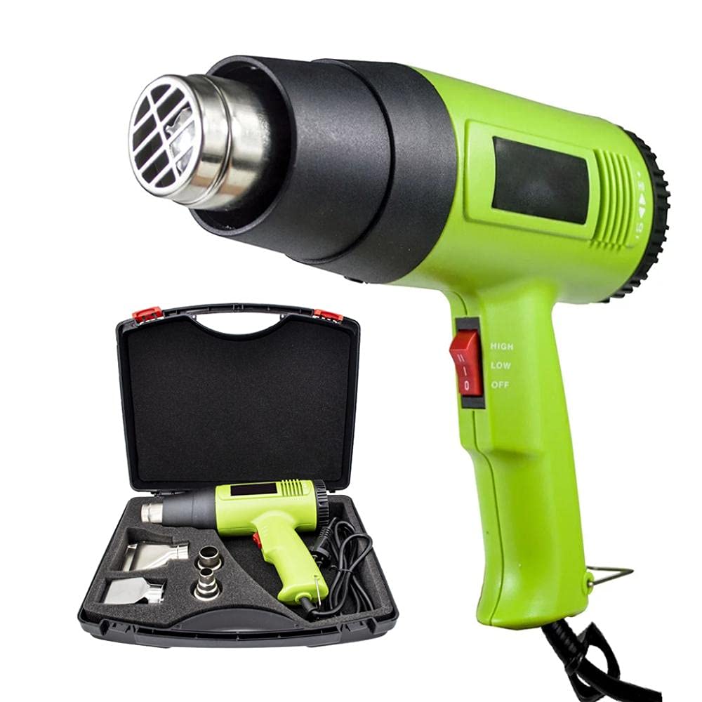 Pistola termica, pistola ad aria calda 1600W essiccatore ad aria calda con 2 controlli di temperatura 330 ℃ / 660 ℃, 4 ugelli, nucleo di riscaldamento in mica, rimozione di vernice