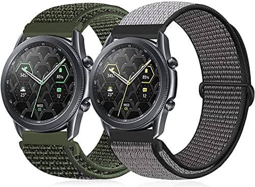 Runostrich Bracelet en nylon de 22 mm compatible avec Samsung Galaxy Watch3  45 mm/Galaxy Watch 46 mm/Gear S3 Classic/Frontier, bracelet de sport  réglable et extensible High-Tech