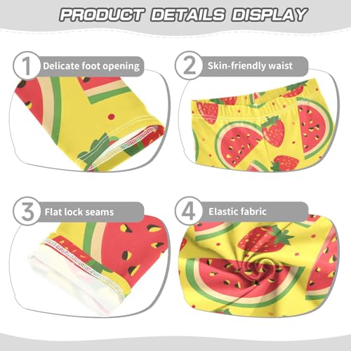 Watermelon and Strawberry Girls Leggings Ultra Soft Compression Yoga Gym Pants for Kids 4-10T3