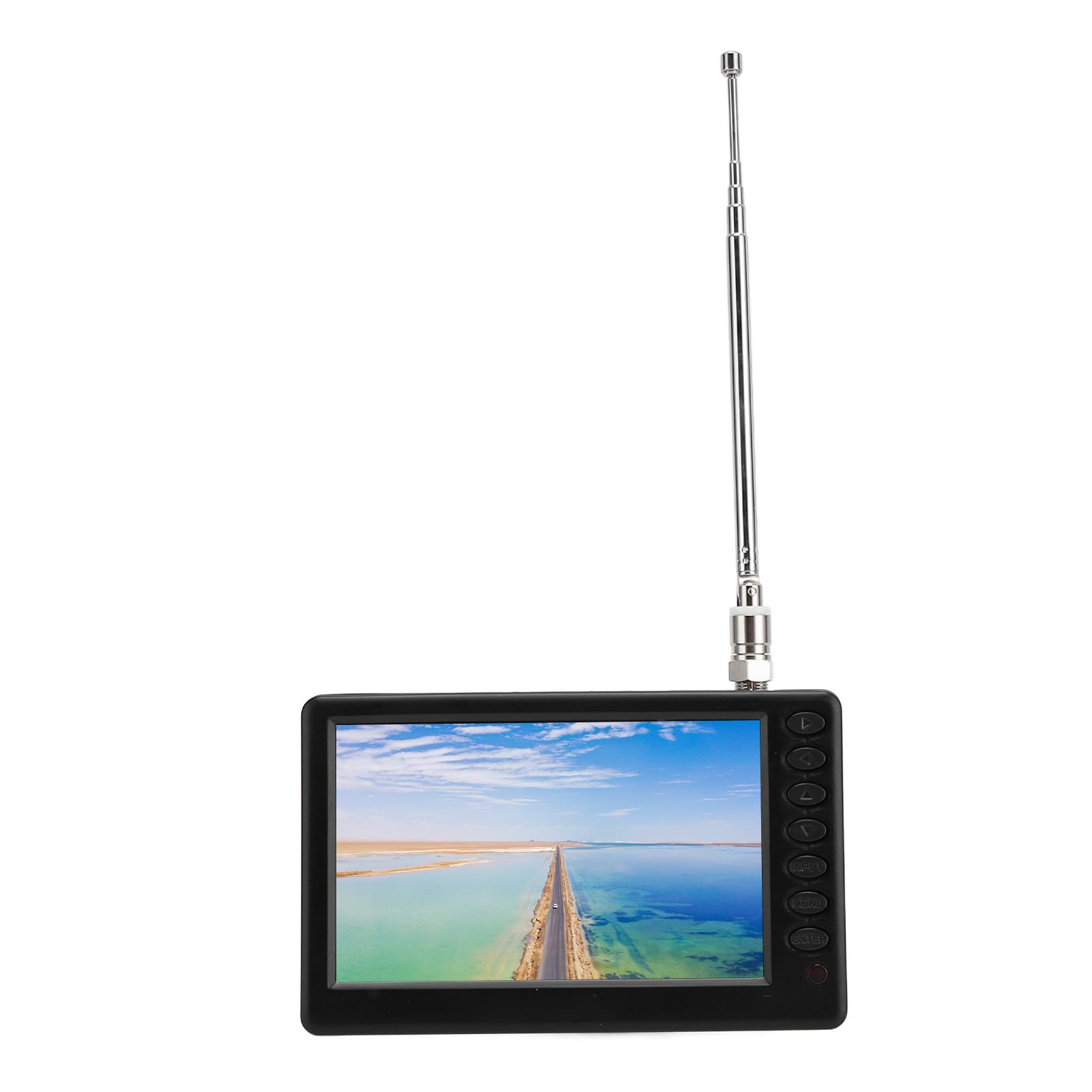 VBESTLIFE TV Portátil de 5, Sintonizador de Alta Sensibilidad, Compatible con ISDB-T, Enchufe de la UE, 110-220 V, Mini TV Digital con Soporte para Uso en Exteriores