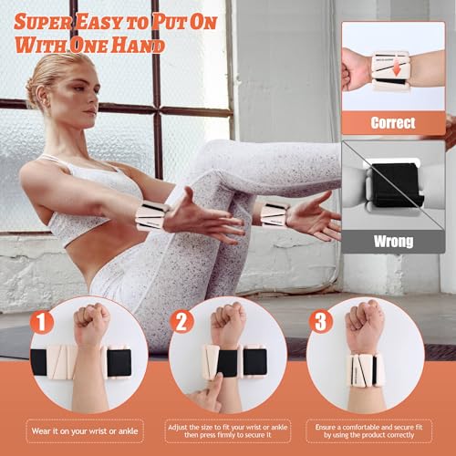 Image of BECOJADDE Ankle Weights for Women Wrist Weights Set of 2 (1 lb /2 lb Each) Adjustable Arm Leg Weight for Womens Men Suitable for Walking Swimming Running Pilates Yoga Gym