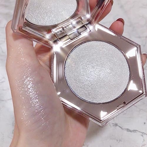 KARLOR Face Highlighter Palette, Shimmer Glitter Bronzer Makeup,Pealen weiß Gesicht Körper Wange Highlighter Glitzer Diamond Shimmer, High Pigment Shiny Powder,Langlebig Makeup Highlighter Puder