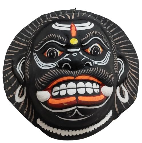 Mukherjee Handicrafts Paper Wall Hanging Mask (22 x 21 cm, Multicolour) Chhau Mask Puruliya West Bengal 2