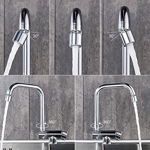Frontfenster Küchenarmatur 360° drehbar Küche Faltbare Mischbatterie 2 Sprühmodi, Faltbarer Einhebel-Spültischarmatur (Chrom)