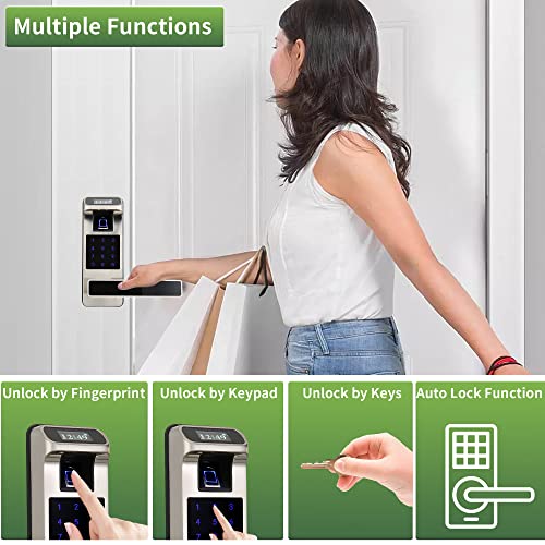 Harfo Fingerprint Door Lock, Keyless Entry Door Lock With Touchscreen And Oled Display, Keypad Door Lock, Door Lock With Keypad, Door Level, Passcode Door Lock For Office Home (Satin Nickel) #TOP4