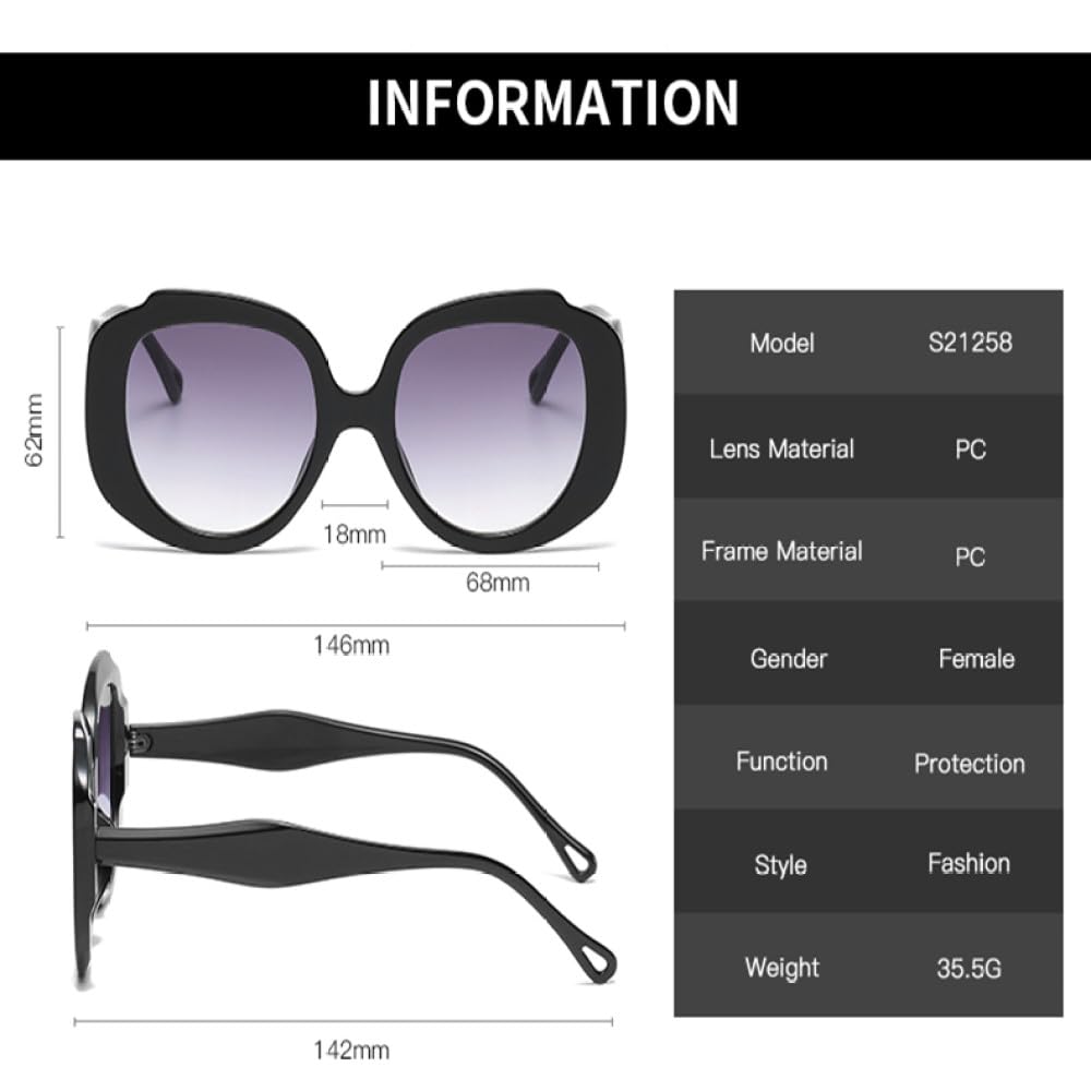 Übergroße ovale Sonnenbrille für Damen, Bonbonfarben, modische Farbverlaufs-Sonnenbrille, UV400-Schutzbrille, Damenbrille