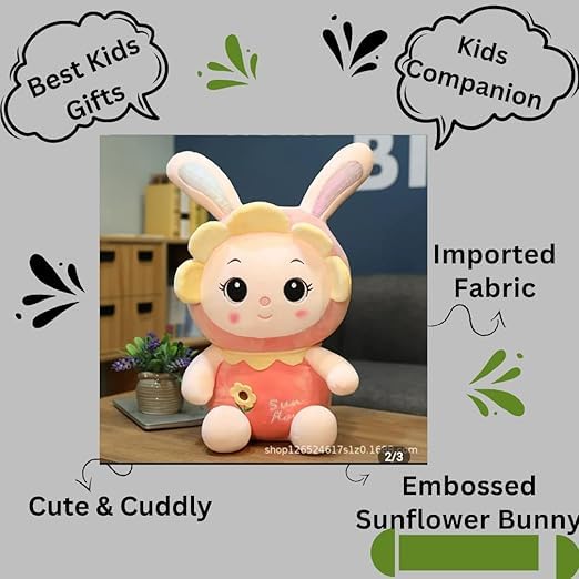 Image of ZEXSAZONE Toy Cute I Soft Sunflower Doll Colored Huggable Bear |35 cm | Plushie Soft Toys for Kids | Plush Soft Toys for Baby Boys and Girls Kids - Teddy | Best Valentine Gift (Pink)