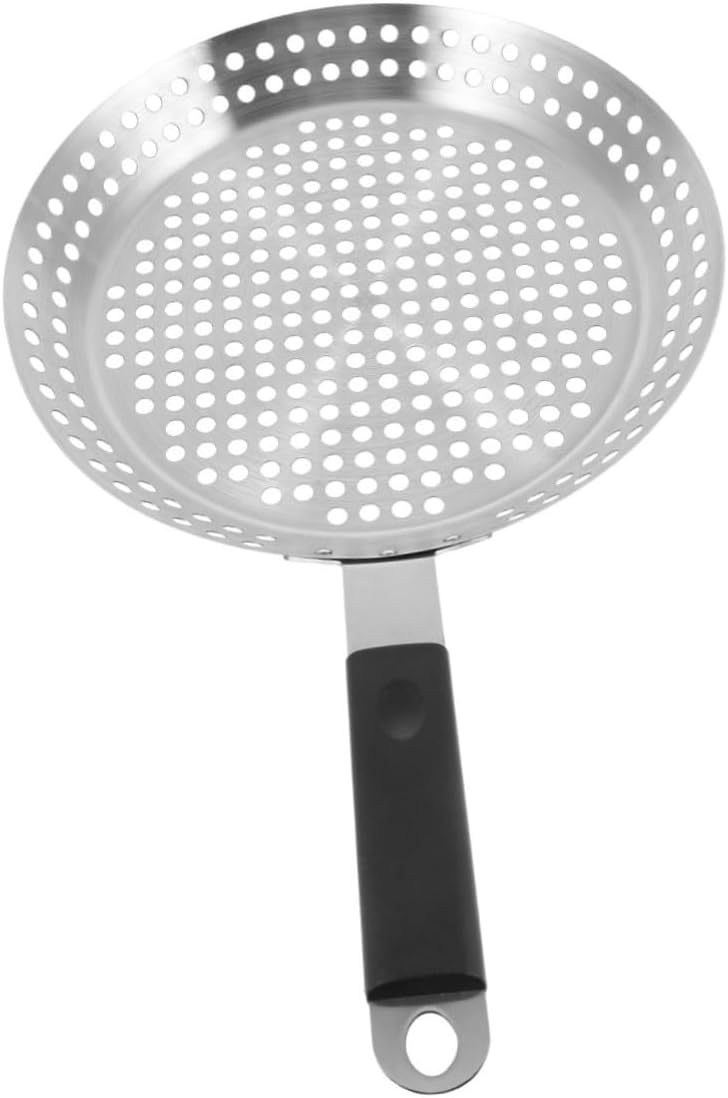 MAGICLULU Stainless Steel Bbq Grilling Pan with Heat Enhancing Lightweight Outdoor Roasting Plate Easy to Clean Dishwasher Safe Portable for Home and Camping