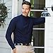 Lands' End Mens Long Sleeve Super-T Mockneck Radiant Navy Regular Medium
