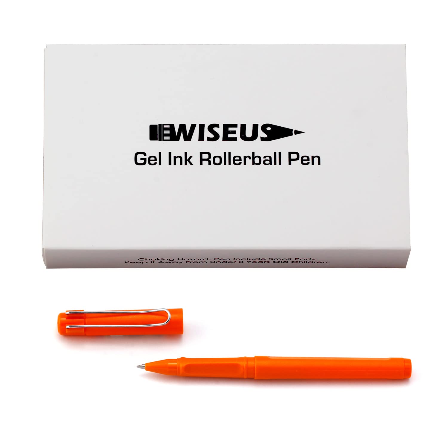 Bolígrafos naranjas, bolígrafos de tinta de gel naranja para escribir en la lluvia, tinta negra resistente a la intemperie, punta extra fina de 0.5, paquete de 10 (125 naranjas)