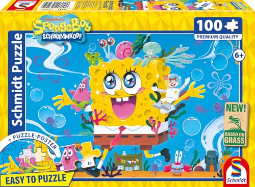 Schmidt Spiele 56545-Puzzle Infantil (100 Piezas), diseño de Bob Esponja, Multicolor (56545)