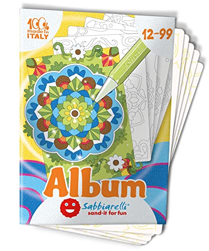 Sabbiarelli Sand-it For Fun - Album Mandala Art : 5 Feuilles Adhésives A5 pour Sand Art avec 5...