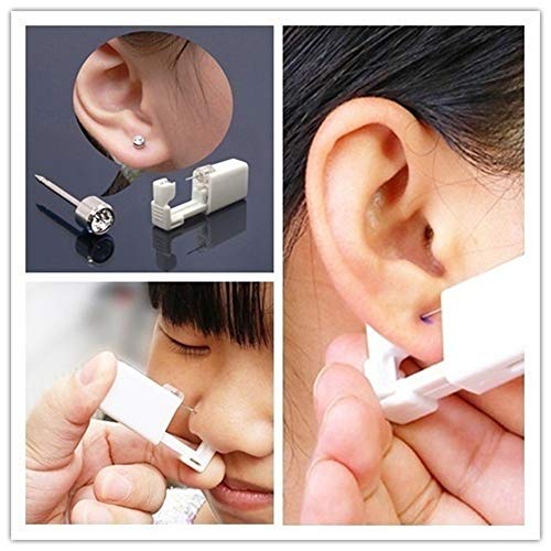 Disposable Ear Piercing Gun,Studs Earrings No Pain Safety Unit Tool With Ear Stud Asepsis Pierce Kit For Girls Women Men Professional Steel Ear Nose Navel Body Piercing Gun Studs Tool Kit Set by Onkessy