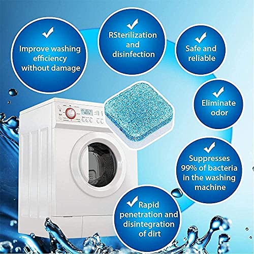 Image of Washing Machine Cleaner Tablet - 24 Pack Deep Cleaning Tablets For HE Front Loader & Top Load Washer, Tripple Decontamination Formula, Clean Inside Drum
