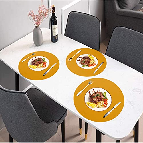 Sets de table imperméables en cuir lavable protégeant de la chaleur gris