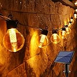 ☀【Wasserdicht und Bruchsicher】 IP65 wasserdicht, die lichterkette solar aussen halten Sonne, Schnee, Wind, Regen und extremem Wetter stand und können das ganze Jahr über verwendet werden. Langlebige ABS und Kunststoff LED Lampen, viel bruchsicherer als herkömmliche Glaskolben, sie brechen nicht, wenn sie fallen gelassen werden, sie sind sehr sicher und freundlich für Familien mit Kindern und Haustieren.