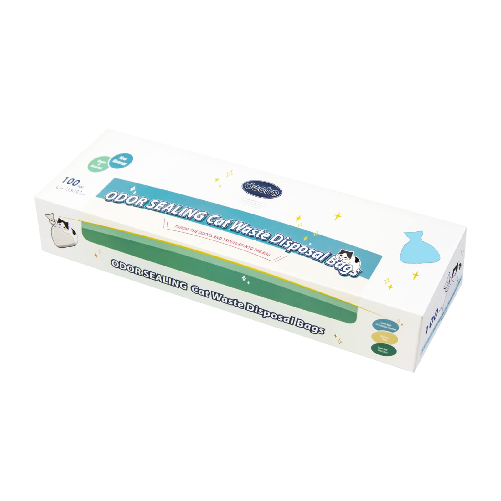 Deefre Odor Sealing Waste Disposal Bags L/120 Count Cat Litter Bags Unscented Cat poop bags Large Capacity Diaper Disposal or Pet Waste Bags[Color: