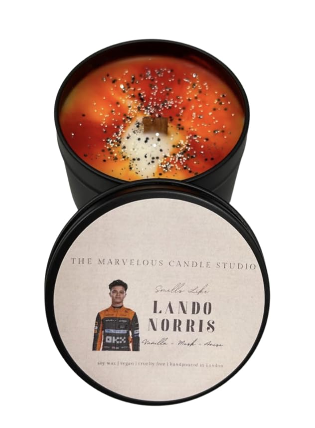 Smells Like Lando Norris Candle | Celebrity Candles | McLaren Formula One Gift | F1 Birthday Gift Ideas | Funny Novelty Gift (4oz Candle)