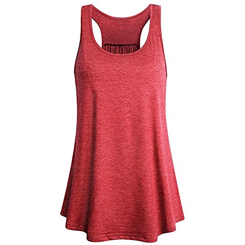 Gofodn Vest Tops Women Ladies Solid Sports Sleeveless Cotton Tank Yoga Fitness Running Sling(Black,M)