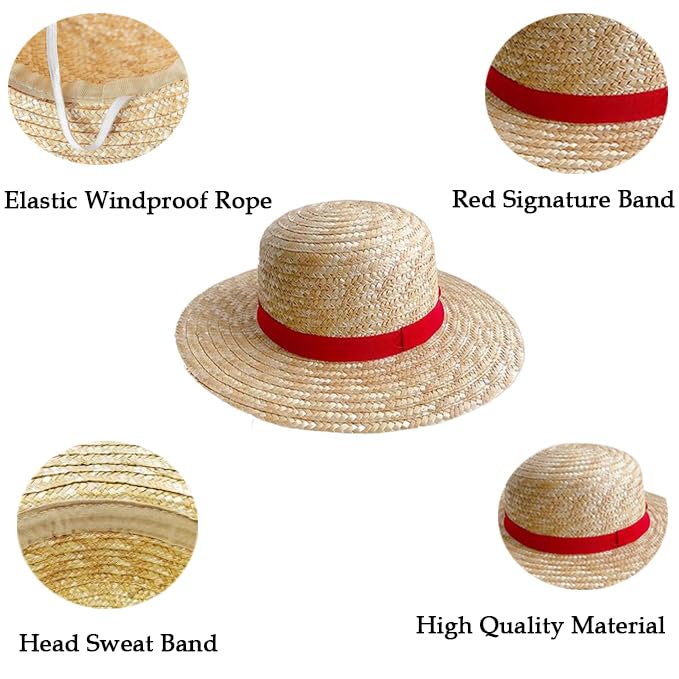 Straw Hat Cospaly Cap Halloween Hats Performance Costume Party Straw hat for Men Women Kids Summer Hat2