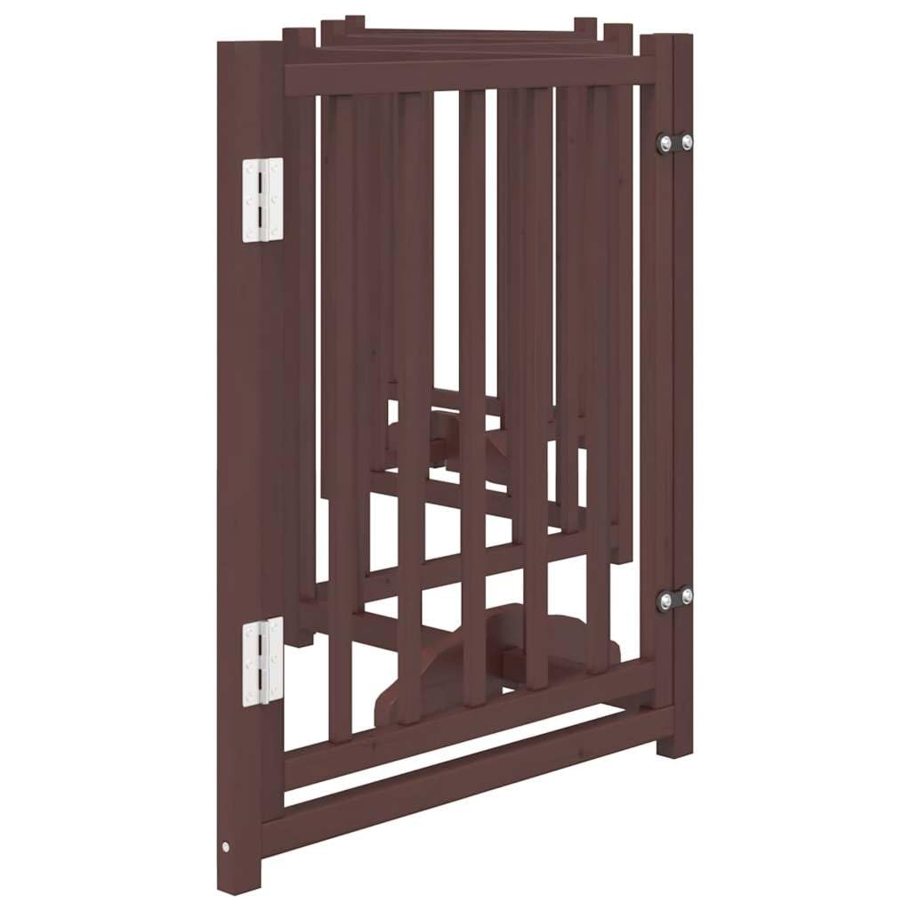 Homgoday Barrera para Perros,Barrera de Seguridad para Perros Mascotas,para Escaleras y Puertas Puerta de Perros Plegable 6 Paneles Madera Abeto marrón 300 cm