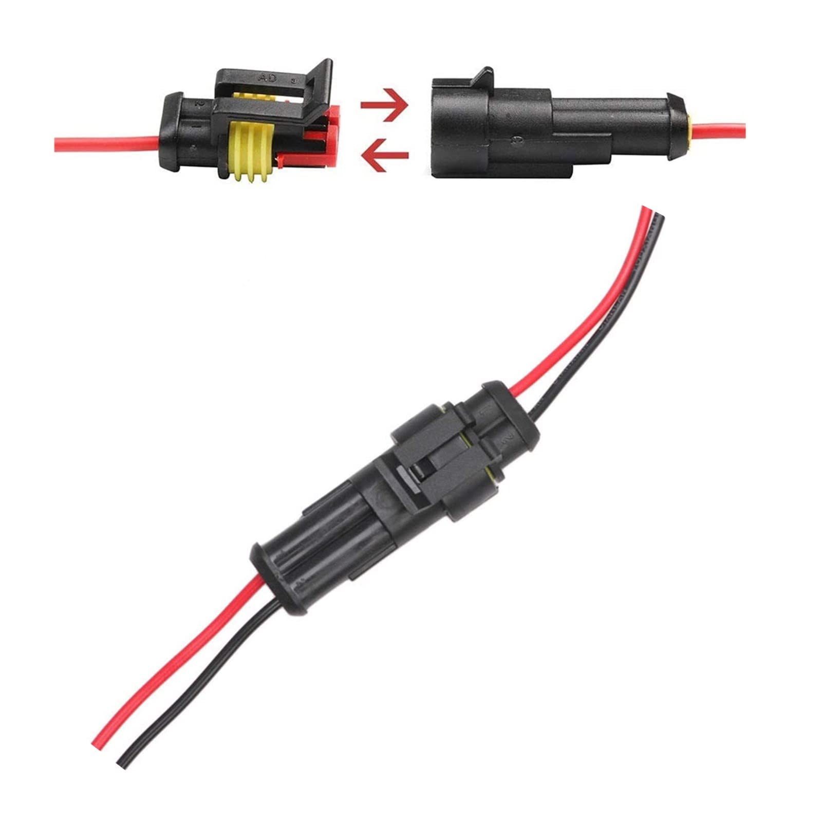 Amazon.co.jp: YFFSFDC 防水 コネクター 1/2/3/4ピン 防水カプラー