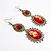 RareLove Lolita Red Rhinestone Teardrop Chandelier Dangle Earrings