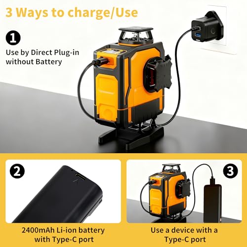 SITERAY Laser Level Self Leveling, 4x360 Line Laser for Construction & Precision Layout Work, Rechargeable Green 16-Line Lazer Tool with Remote Control & Magnetic Rotating Stand, Outdoor Pulse Mode by SITERAY - Used condition - Image 7